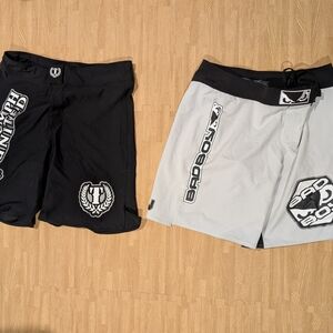 Black and Gray Bad Boy Athletic Shorts